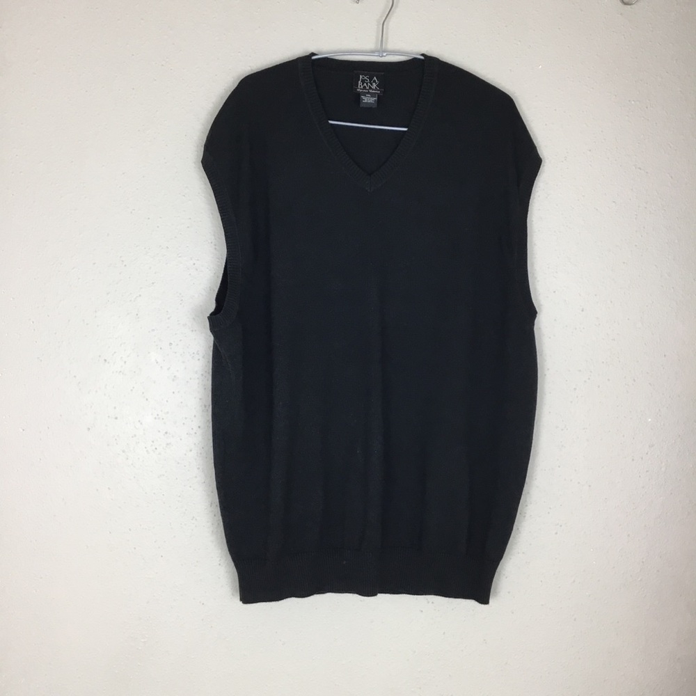 Jos A Bank Signature Collection Black Pima Cotton Sweater Vest XXL V-neck